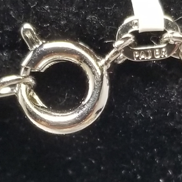 925 SS USA Simulated Diamonds Titanic Style Sapphire Tone Crystal Necklace 18" - Picture 6 of 6